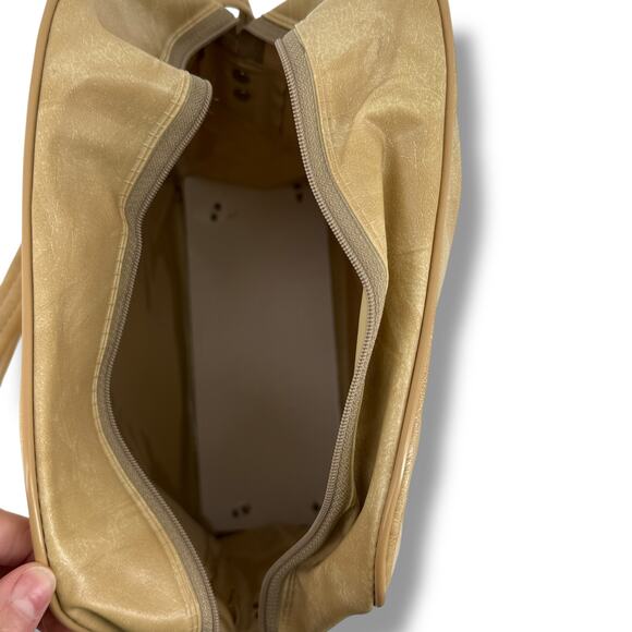 Vintage United Airlines Vinyl Carryon Stewardess Bag Tote Flight Beige Tan NOS - Picture 8 of 10